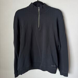 Ted Baker London Men’s Quarter Zip Pullover Sweatshirt Black Size 4